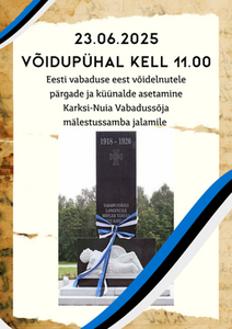 Pärgade asetamine Vabadussõjas langenute mälestussamba jalamile